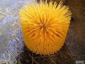 Brosse rotative tête de loup permettant de brosser deux faces simultanément