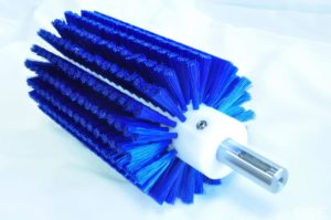 Brosse rotative alimentaire avec axe inox et rainure de clavette