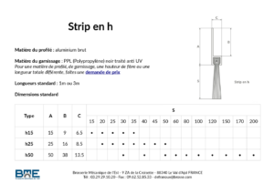 Dimensions standard des brosses strip en h