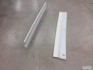 Brosses sur mesure utilisées dans une machine de frottage des meules de fromage